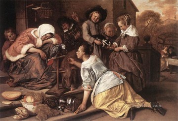 Jan Steen Painting - Los efectos de la intemperancia El pintor de género holandés Jan Steen